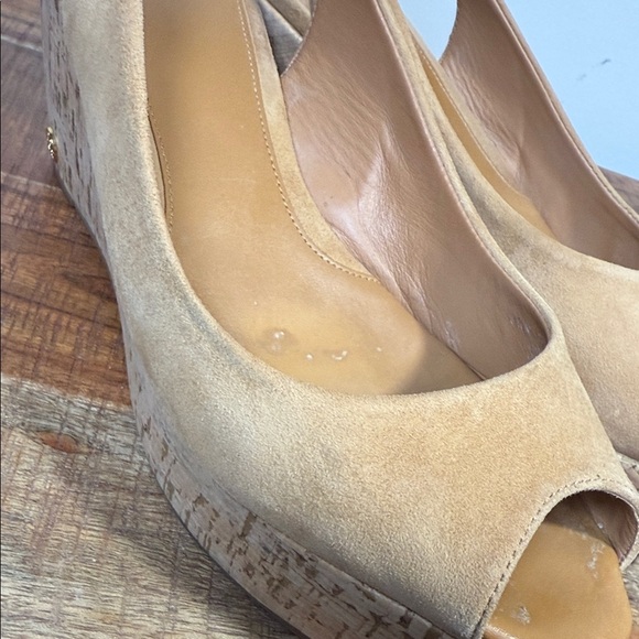 Tory Burch Tan Peep-Toe Wedges, women’s 8.5 - Picture 5 of 8